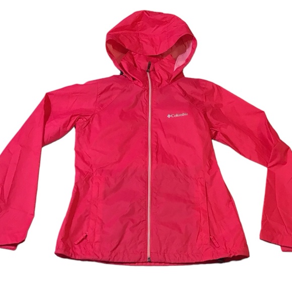 Columbia Womens Small Pink Switchback Waterproof Hooded Rain Jacket Packable - Picture 9 of 16